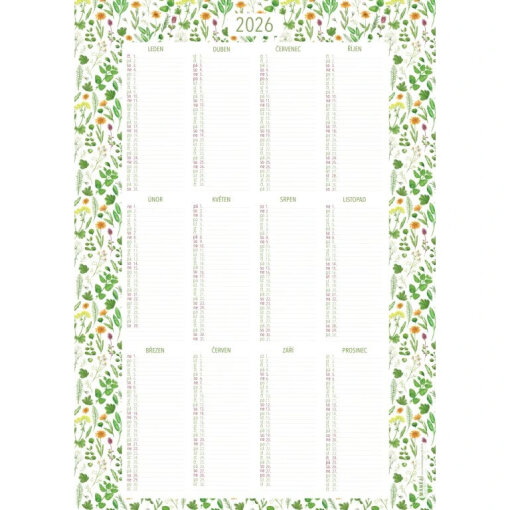 roční kalendář 2026 bylinky